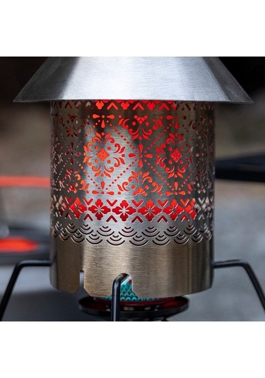 Novahub Portatif Kamp Gaz Ocak Isıtıcı Paslanmaz Çelik Kamp Isıtma Kapağı, Açık Alan Yürüyüşü İçin Depolama Çantası İle