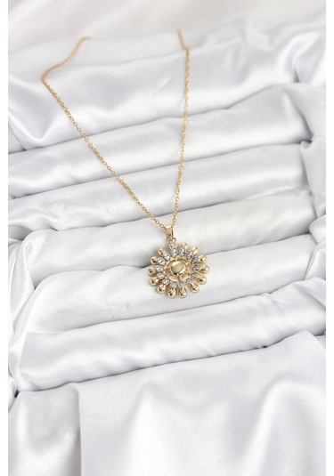 316l Çelik Zincir Gold Renk Güneş Model Kadın Kolye - Prt3500eb09328-95250 altın