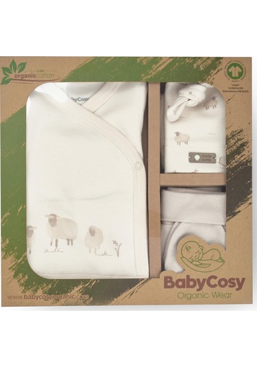 Bebek 5'li Set %100 Organic Pamuk Yenidoğan Serisi - Csy8189 Krem