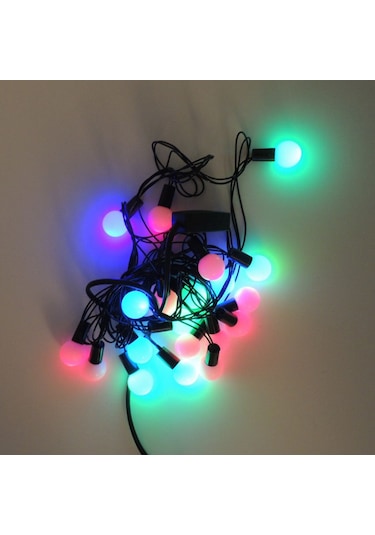 Misket Top Rgb Yılbaşı Ağaç Bahçe Ip Süs Aydınlatma 20 Led Işık 3