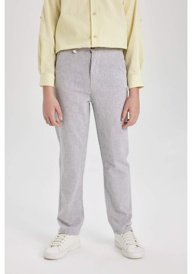 DeFacto Erkek Çocuk Standart Paça Keten Karışımlı Pantolon Z1706A624SMGR91