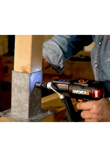 WORX WX177 20V 2.0Ah Li-ion Döner Kafa ve Çift Mandrenli Profesyonel Kömürsüz Şarjlı Matkap + 6 Parça Uç