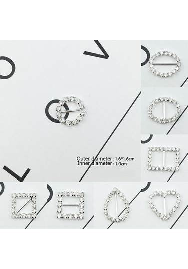 Dıy Craft Kart Davetiyesi İçin 10 Adet Kalp Yuvarlak Kare Şekli Şerit Toka Kaydırıcılar Gümüş , Seçenekler: 7