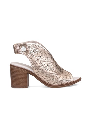 Mammamia D25ys-2915 Kadın Hakiki Deri Topuklu Sandalet Dore Dore