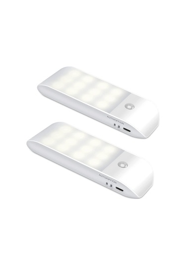 Şarj Edilebilir Led Gece Lambası, Hareket Sensörlü Otomatik Gece Lambası, Sıcak Beyaz