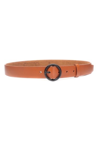 Livize Hakiki Deri Yuvarlak Toka Kadın Kemeri 3Cm Taba Taba (457629839) Taba