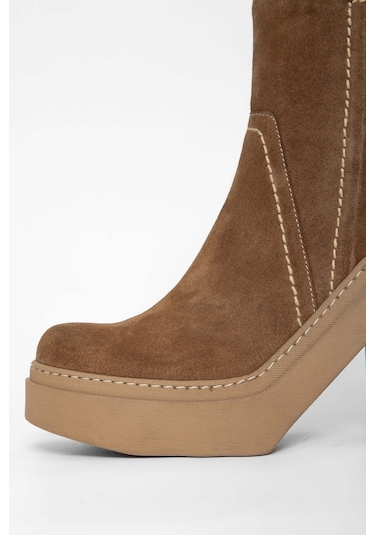 Tamer Tanca Kadın Hakiki Deri Vizon Casual Bot 33 17800 Bn Bot Sk23/24 Vızon Suet