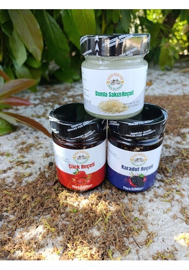 Çilek 350 Gr Karadut 350 Gr Ve Damla Sakızı Reçeli 230gr