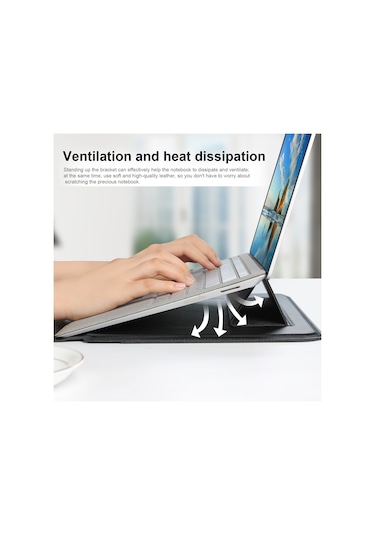 Cbtx Deri Su Geçirmez 13.3" MacBook Air Laptop Çantası Taşıma Kılıfı  Siyah