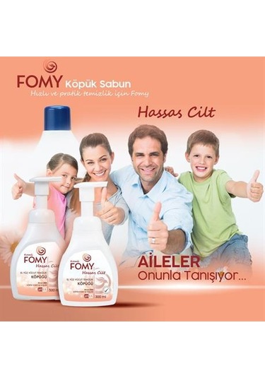 Fomy Hassas Ciltler için Köpük Sabun 12 x 1 L
