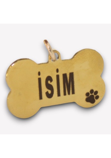 Caramelos Çelik Metal Köpek Künyesi Gold