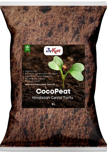 Bykurt Cocopeat Hindistan Cevizi Torfu %100 Doğal Torf Ve Bitki Toprağı Sinek Yapmaz 5 Litre