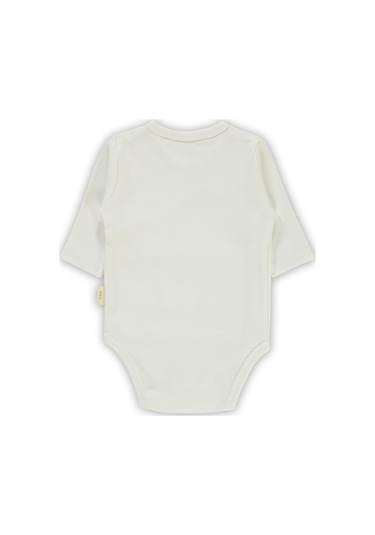 Civil Baby Organik Pamuklu Kruvaze 0-6 Ay Çıtçıtlı Badi - Ekru 3-6 Ay Ekru