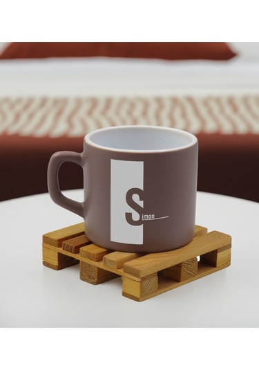 Bk Gift Kişiye Özel İsimli Mat Gri Renkli Middle Çay & Kahve Fincanı-3, Arkadaşa Hediye, Sevgiliye Hediye, Doğum Günü Hediyesi Kobitmeyencom32562 Bk G