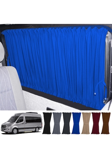 Pandami Mercedes Sprinter W907 Orta 2018+ Uyumlu Mavi Raylı Oto Perde Takımı