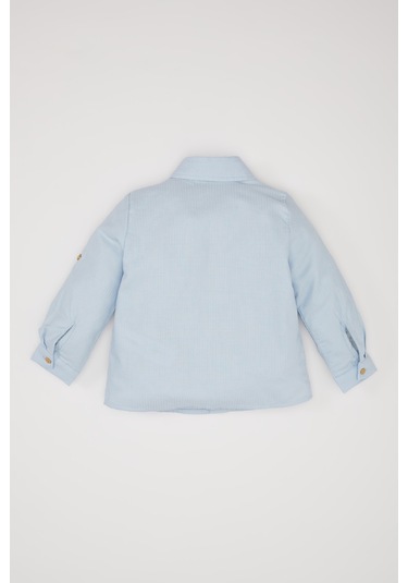 DeFacto Erkek Bebek Jakarlı Uzun Kollu Gömlek D9336A525SPBE343 Mavi