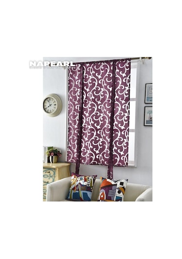 Krem 1 Adet Tül Perde Mutfak Kısa Pencere Dekoratif Mutfak Sırf Perde Roma Jakarlı Perde Oturma Odası İçin Napearl