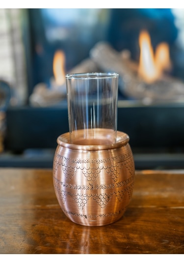 Bakır Ehlikeyf Soğutucu Jelli Tombul Model 2 'li Mat Bakır Renk