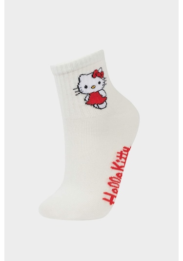 DeFacto Kız Çocuk Hello Kitty 3'lü Pamuklu Uzun Çorap F6702A8NSKR1