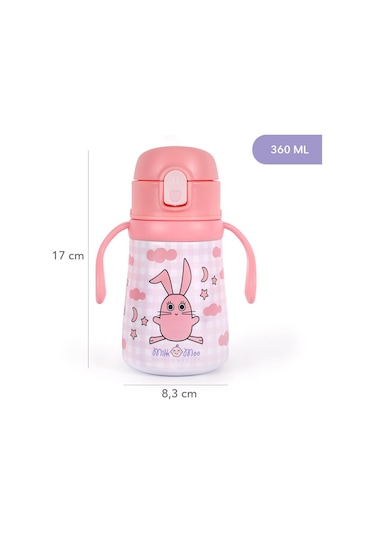 Milk&moo Çelik Küçük Çocuk Matarası Çançin 360 Ml Pembe