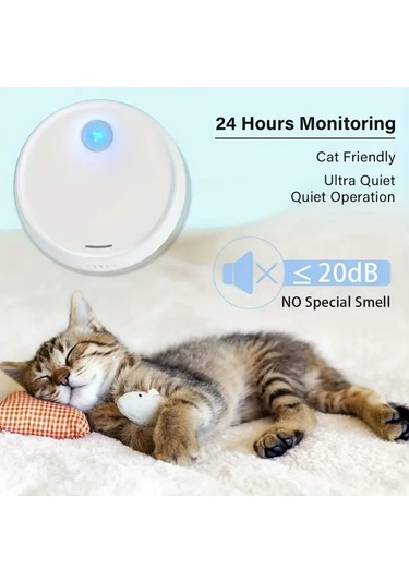 Suofeng Kedi Kumu Kutusuna Uygulanabilir Usb Şarjlı Negatif İyonlu Deodorant, Otomatik Sensörlü Kokusu Giderici, 3000mah Pil, 20db Ultra Sessiz, Mavi Led Işıklı F212