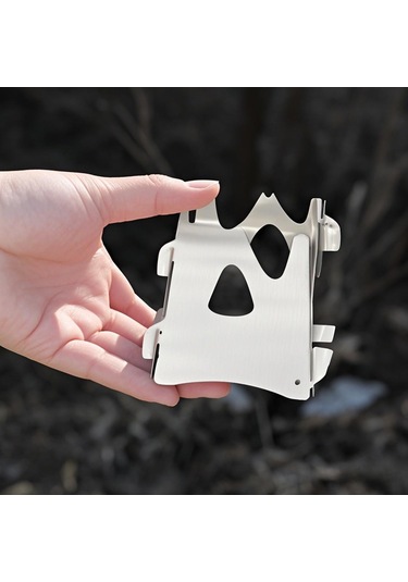 Jeemson Çelik Paslanmaz Katlanabilir Dört Kenarlı Odun Fırını - Hızlı Isıtma, Çoklu Havuzlu, Kamp Ve Doğa Seyahatleri İçin Gümüş