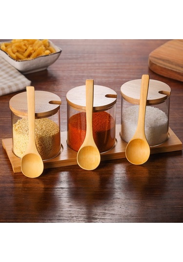 Sones Yaratıcı Borosilikat Şeffaf Baharat Kavanozu Mutfak Malzemeleri Bir Set Diğer