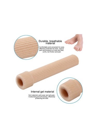 Sones 3 Adet Ayak Parmakları Yastık Tüpü Kılıfı Kesilebilir Silikon Jel Ayak Pedi Küçük 15 Cm