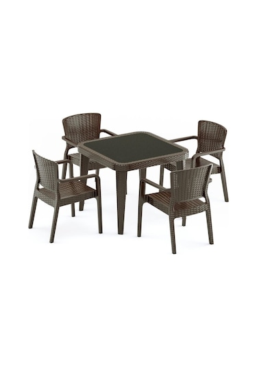 Bintaşmobilya Dört Kişilik Dış Mekan Bahçe Masa Sandalye Takımı Venge