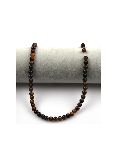 Multi Kaplan Gözü Doğal Taş Dizi 6 Mm Küre Kesim Çok Renkli