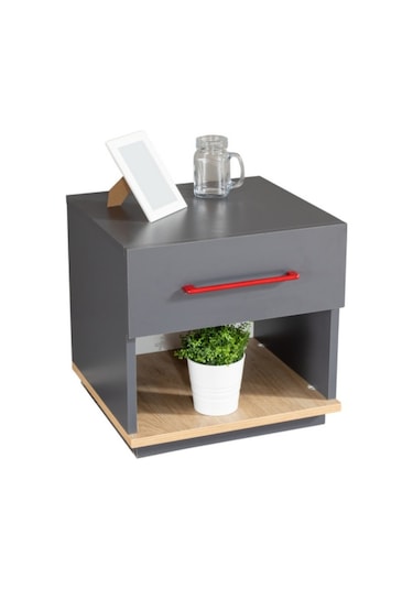 Antre Karyola Çalışma Masası Komodin Kitaplık Genç Odası Dolap Antrasit