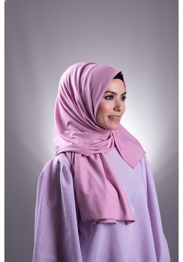 Pembe Düz Klasik Şal Viskon Kumaş Likralı Penye 202101_04 Pembe