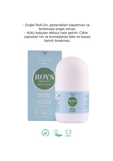 Roys Beauty Erkek Doğal Roll-On Deodorant 50 ML