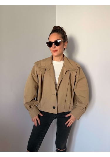 Haki Pileli Bomber Ceket Haki