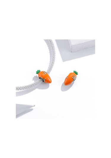 S925 Ayar Gümüş Sevimli Turp Havuç Boncuk Dıy Bilezik Kolye Aksesuarları Çok Renkli