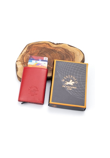 Westpolo Hakiki Deri Isme Özel Mekanizmalı Erkek Cüzdan Kartlık