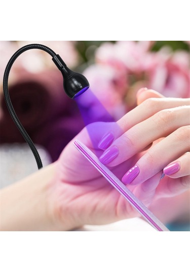 Xurunkeji Taşınabilir Ev Tırnak Lambası Led Tırnak Kurutucusu Tırnak Kürleme Lambası Siyah Kaz Boynu Ve Jel Tırnaklar İçin Uygun Klipsli