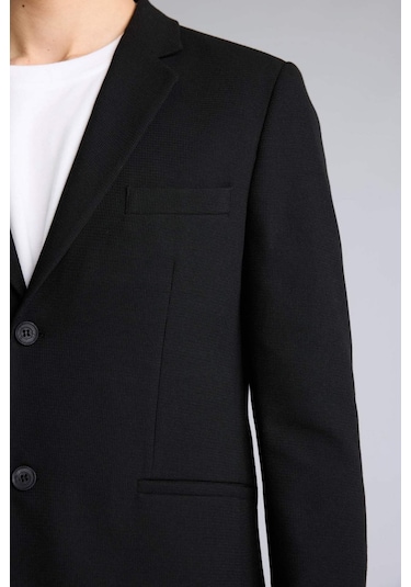 Defacto Modern Fıt Penye Blazer Ceket F2347ax26spbk27 Siyah-bk27