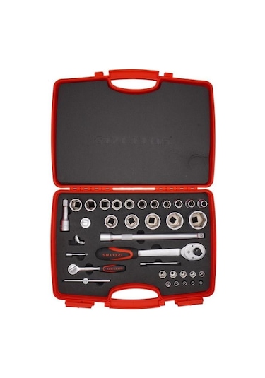 İzeltaş 1113 Lokma Anahtar Takımı 1/2-1/4" Altı Köşe 35 Parça - 1113001038