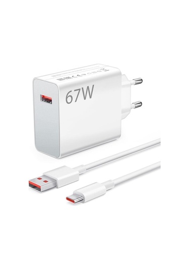 Ac-107 67watt, 1xusb-a 1metre Usb-a To Usb-c Kablolu Duvar Şarj Aleti