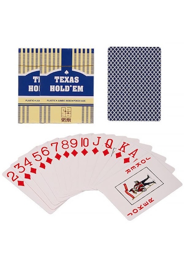 Mavi Jumbo Pvc Su Geçirmez Jumbo Blackjack iskambil Oyun Kağıdı cin385mv