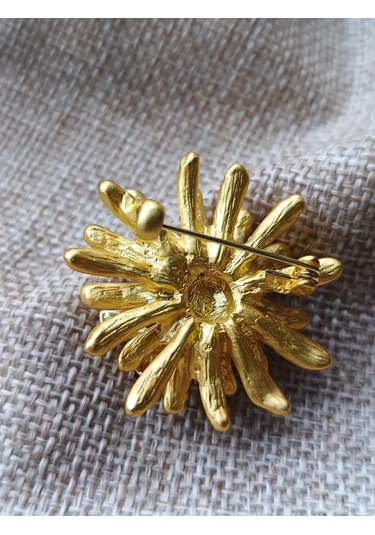 Villovatik Çiçek Üzerinde Tırtıl Broş 173507976 Gri