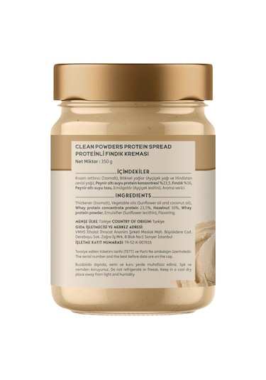 Clean Powders Proteinli Fındık Kreması Protein Spread 350 G