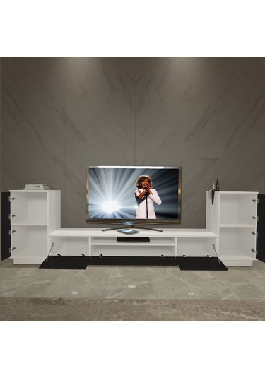 Decoraktiv Trendstyle On2 Slm Tv Ünitesi Tv Sehpası Beyaz - Siyah