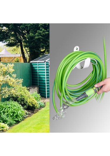 Suntek Magideal Su Hortumu Askısı Metal Borusu Depolama Rafı Beyaz