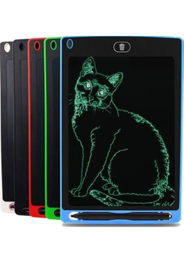 Geeksen 8.5 İnç Kırmızı Tek Renkli Lcd Dijital Tahta - Çocuklar İçin Çizim, Not Alma Ve Hediye Malzemesi Çok Renkli