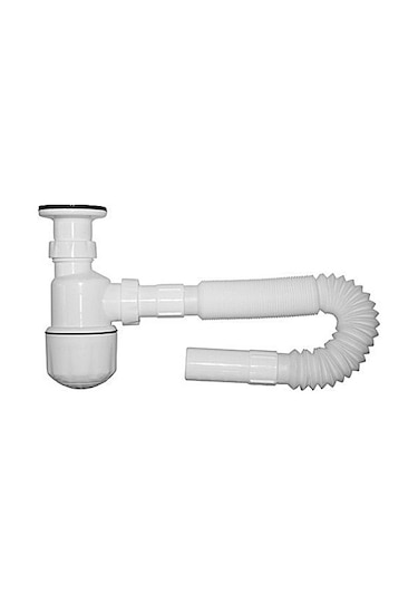 Donau Taslı Körüklü Lavabo-evye Sifonu-paslanmaz Vida Ve Süzgeçli