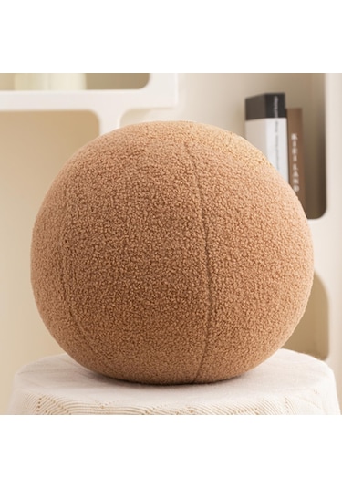 Folinda 30cm Diametre Koyu Pembe Kumaş Top Yastık - Koltuk Omuz Ve Bel Desteği, Ev Dekorasyon Oyuncak Haki