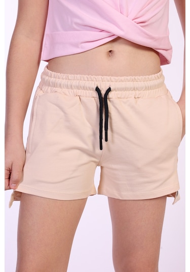 Toontoy Kız Çocuk They Standards Baskılı Şort Bej