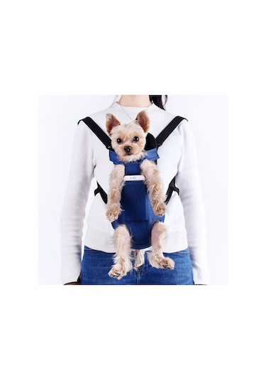 Cbtx Dışarı Çıkan Köpek Göğüs Üzerinde Katlanabilir Sırt Çantası Evcil Hayvan Taşıma Çantası, Renk: Mavi Denim Four Seasons S